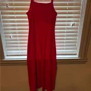 LOFT Vibrant Red Midi Dress
